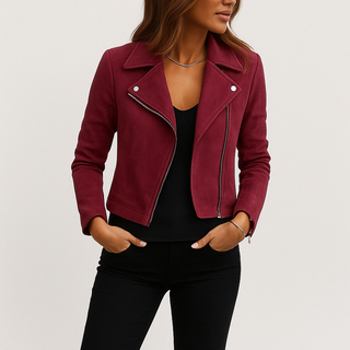 Mathilde Bikerjacke aus Wildlederimitat