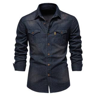 Isak Denim-Hemd mit Knopfleiste