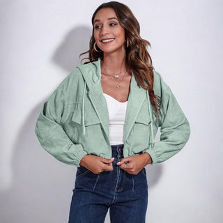 Aletta Gekürzter Cord-Hoodie