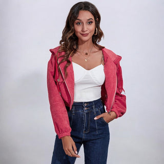 Aletta Gekürzter Cord-Hoodie