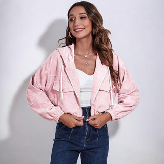 Aletta Gekürzter Cord-Hoodie