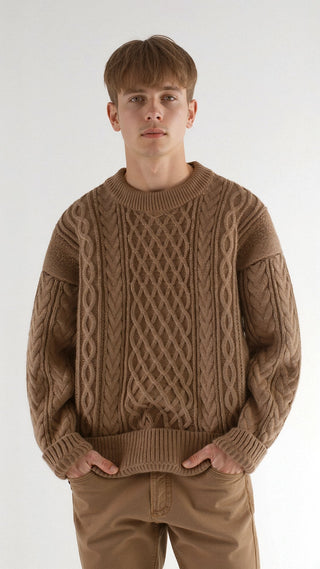 Abdal Strickpullover mit Rundhalsausschnitt - Strickwaren - Rot - Müller Mode
