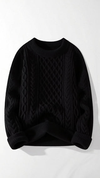 Abdal Strickpullover mit Rundhalsausschnitt - Strickwaren - Schwarz - Müller Mode