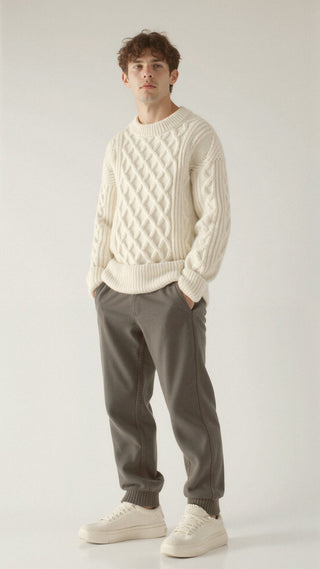 Abdal Strickpullover mit Rundhalsausschnitt - Strickwaren - Grau - Müller Mode