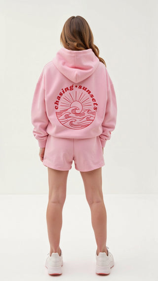 Abigail Bestickter Kapuzenpullover - Sweatshirts & Hoodies - Hellrosa - Müller Mode