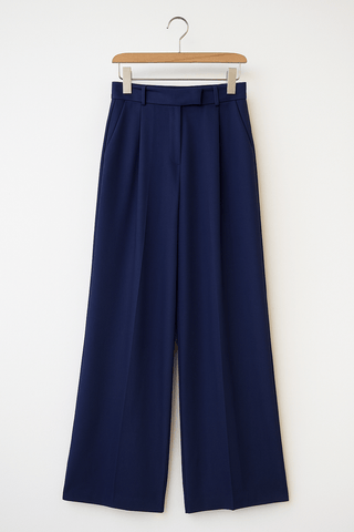 Ada Anzughose mit weitem Bein und Bund - Hosen - Marineblau - Müller Mode