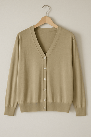 Adam Strickjacke mit V - Ausschnitt und Knöpfen - Strickwaren - Beige - Müller Mode