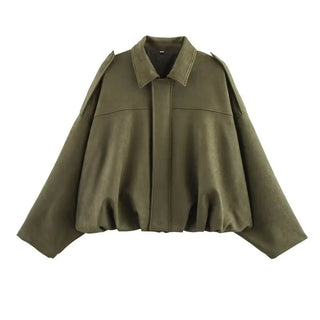 Agnes Kurzjacke Oversized Ballonärmel - Leichte Jacken - Armeegrün - Müller Mode