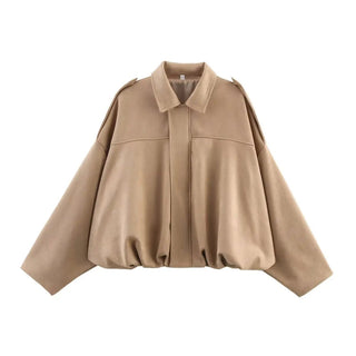 Agnes Kurzjacke Oversized Ballonärmel - Leichte Jacken - Braun - Müller Mode