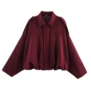 Agnes Kurzjacke Oversized Ballonärmel - Leichte Jacken - Burgundy - Müller Mode