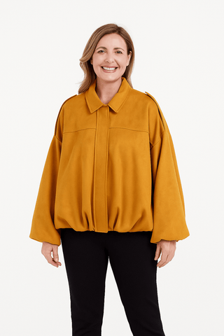 Agnes Kurzjacke Oversized Ballonärmel - Leichte Jacken - Gelb - Müller Mode