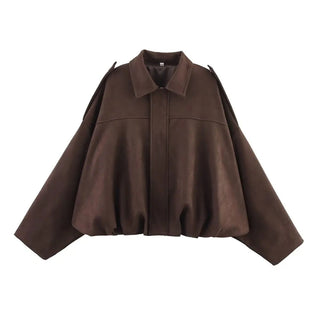 Agnes Kurzjacke Oversized Ballonärmel - Leichte Jacken - Kaffee - Müller Mode