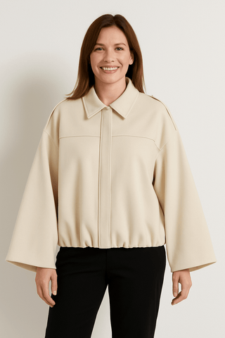 Agnes Kurzjacke Oversized Ballonärmel - Leichte Jacken - Weiß - Müller Mode