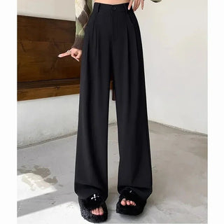 Aimie – Hose mit weitem Bein – Klassisch hohe Taille - Stoffhosen - Schwarz - Müller Mode