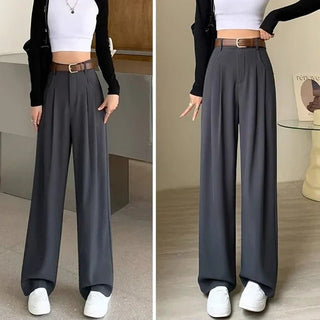 Aimie – Hose mit weitem Bein – Klassisch hohe Taille - Stoffhosen - Schwarz - Müller Mode