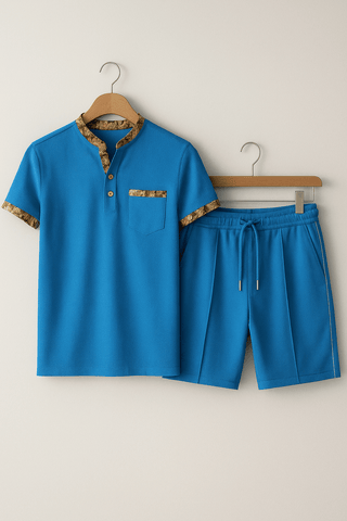 Albert Casual - Shorts - Set mit Stehkragen - Sets - Blau - Müller Mode