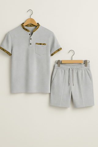 Albert Casual - Shorts - Set mit Stehkragen - Sets - Grau - Müller Mode
