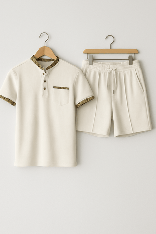 Albert Casual - Shorts - Set mit Stehkragen - Sets - Khaki - Müller Mode