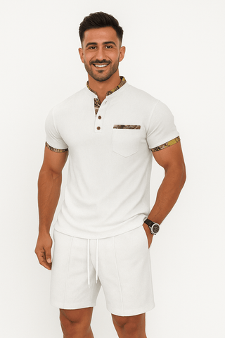 Albert Casual - Shorts - Set mit Stehkragen - Sets - Weiß - Müller Mode