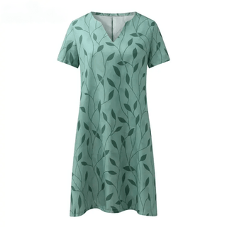 Alberte - Strick kleid - V - Ausschnitt Kurzarm - Kleider - Blau - Müller Mode