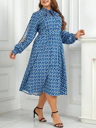 Alea - Plus Size Kleid - Elastische Taille - Kleider - Blau - Müller Mode