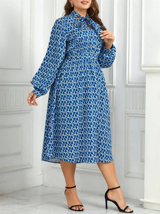 Alea - Plus Size Kleid - Elastische Taille - Kleider - Blau - Müller Mode