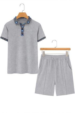 Alexander Polo - Set mit gemustertem Kragen - Sets - Grau - Müller Mode