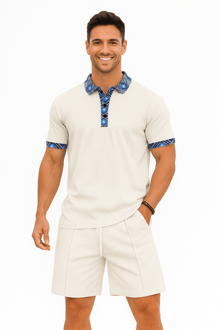 Alexander Polo - Set mit gemustertem Kragen - Sets - Khaki - Müller Mode