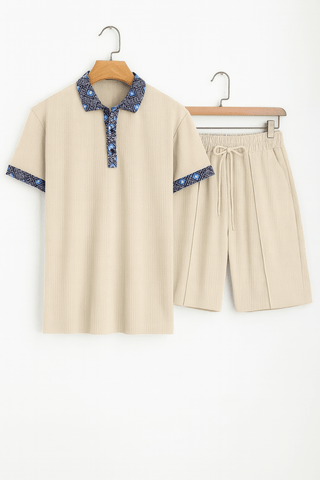 Alexander Polo - Set mit gemustertem Kragen - Sets - Khaki - Müller Mode