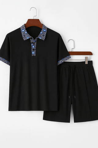 Alexander Polo - Set mit gemustertem Kragen - Sets - Schwarz - Müller Mode