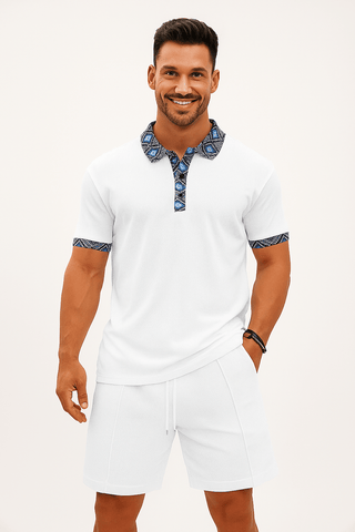 Alexander Polo - Set mit gemustertem Kragen - Sets - Weiß - Müller Mode