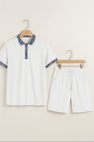 Alexander Polo - Set mit gemustertem Kragen - Sets - Weiß - Müller Mode