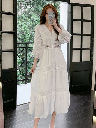 Alexandra Spitzen - Maxikleid - Kleider - Weiß - Müller Mode