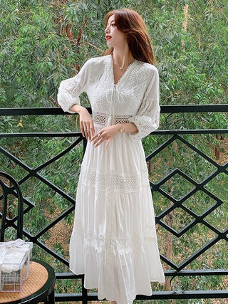 Alexandra Spitzen - Maxikleid - Kleider - Weiß - Müller Mode