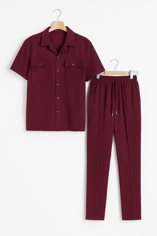 Ali Freizeit - Set mit Brusttaschen und Hose - Sets - Burgund - Müller Mode