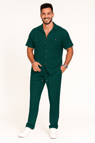 Ali Freizeit - Set mit Brusttaschen und Hose - Sets - Grün - Müller Mode