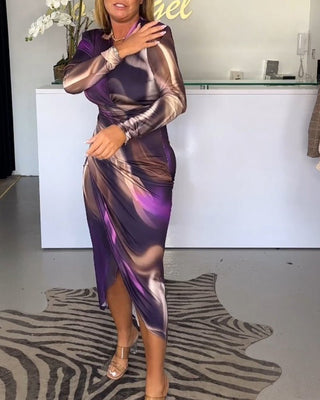 Alise - Schickes Midikleid - V - Ausschnitt - Kleider - Lila - Müller Mode