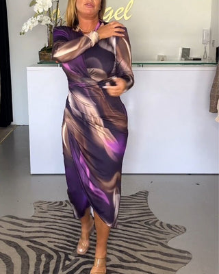 Alise - Schickes Midikleid - V - Ausschnitt - Kleider - Lila - Müller Mode
