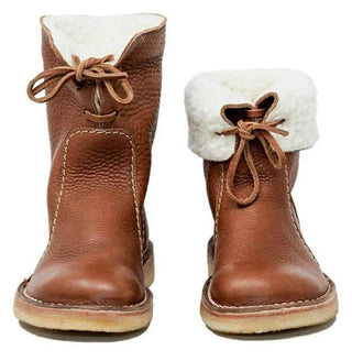 Amanda – Winterstiefel im Vintage - Stil – Fellgefüttert - Stiefel - Braun - Müller Mode