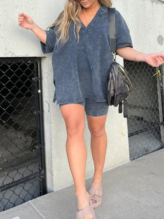 Amarra - Lockeres T-Shirt & Kurze Hose - Sommerset - Sets - Grau - Müller Mode