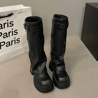 Ambrose - Kniehohe Modestiefel - Plateaustil - Stiefel - Schwarz - Müller Mode