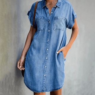Amelie – Jeanshemdkleid – Comfort - Knopfleiste - Kleider - Hellblau - Müller Mode