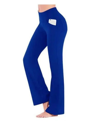 Amethyst - Dehnbare Schlaghosen - Hohe Taille - Stoffhosen - Blau - Müller Mode
