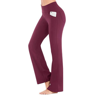 Amethyst - Dehnbare Schlaghosen - Hohe Taille - Stoffhosen - Rotwein - Müller Mode