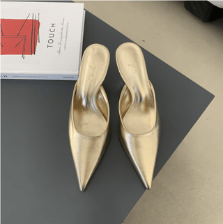 Anastasia - Pantoletten mit Absatz - Spitzfuß - Pumps - Gold - Müller Mode