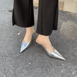 Anastasia - Pantoletten mit Absatz - Spitzfuß - Pumps - Weiß - Müller Mode