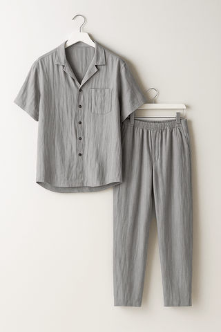 Andreas Set mit Strandhemd und Hose - Sets - Armeegrün - Müller Mode