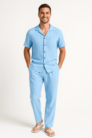 Andreas Set mit Strandhemd und Hose - Sets - Grau - Müller Mode