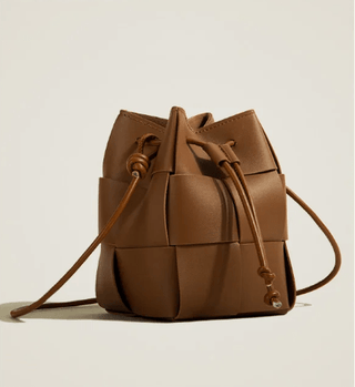 Anikadel - Crossbody Beuteltasche - Geflochtener Stil mit Kordelzug - Schultertaschen - Braun - Müller Mode