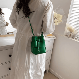 Anikadel - Crossbody Beuteltasche - Geflochtener Stil mit Kordelzug - Schultertaschen - Gelb - Müller Mode